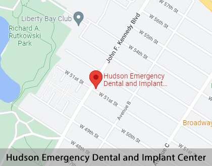 Map image for Implant Dentist in Bayonne, NJ